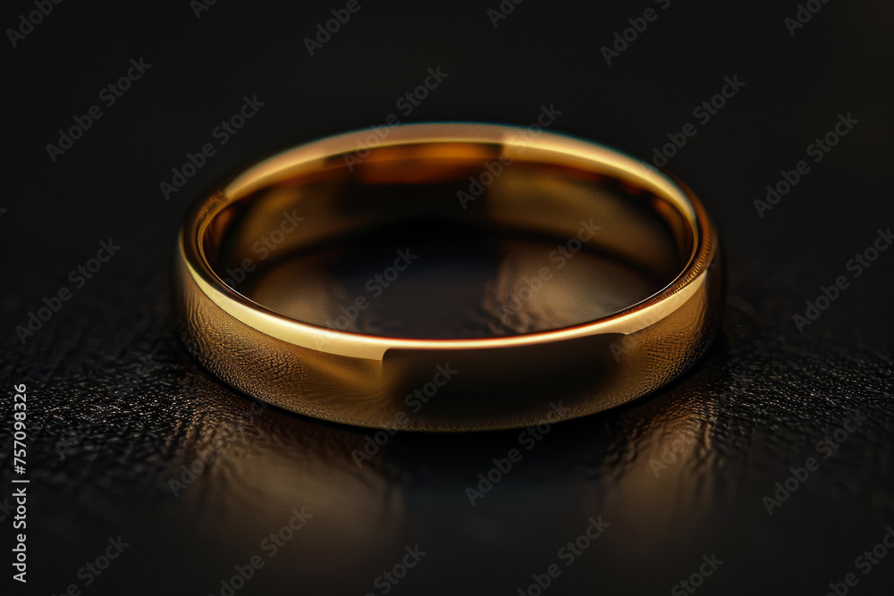 Gold Ring On A Black Background For A Photo Shoot Created Using Artificial Intelligence