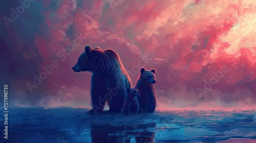 family bonds with a heartwarming image featuring a bear family against a colorful background, creating a sense of space and isolation.