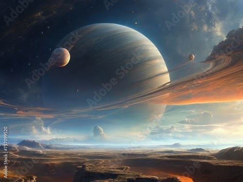 What the sky would look like living on Saturn HD Wallpapers