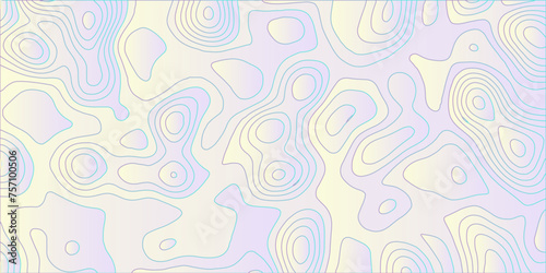 Abstract background with topographic map colorful background. The stylized height of the topographic map contour in colorful lines. gradient multicolor wave curve lines banner background design. 
