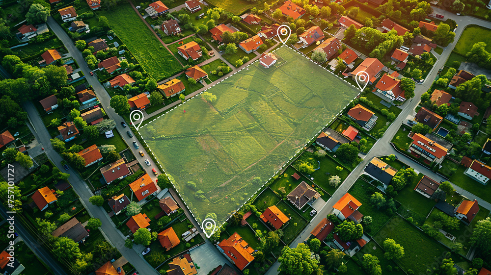 custom made wallpaper toronto digitalAerial view of real estate business growth graph.