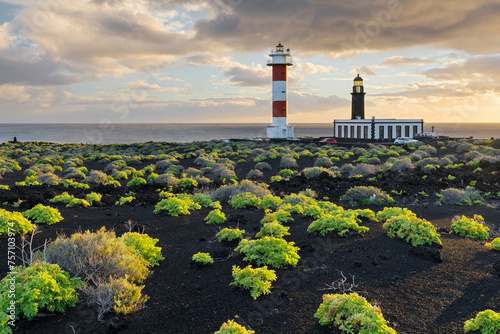 Leuchtturm Faro de Fuencaliente, Insel La Palma, Kanarische Inseln, Spanien photo