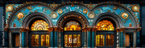 The facade of the Basilica San Marco in Venice,
Luxurious interior of st marks basilica in venice
 photo