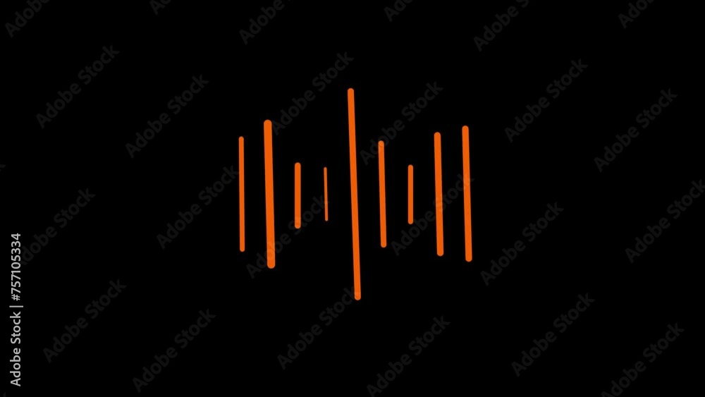 Minimalist Waveform Audio. Visualization sound black background. music wave form animation Sound graphic equalizer animation. Audio wave form graphic animation, black