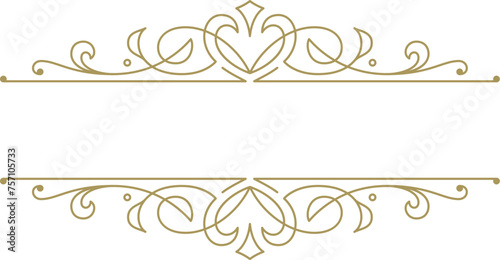 Vintage ornament swirl text divider filigree calligraphic vector illustration