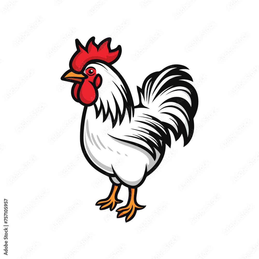 Fototapeta premium rooster isolated on white background