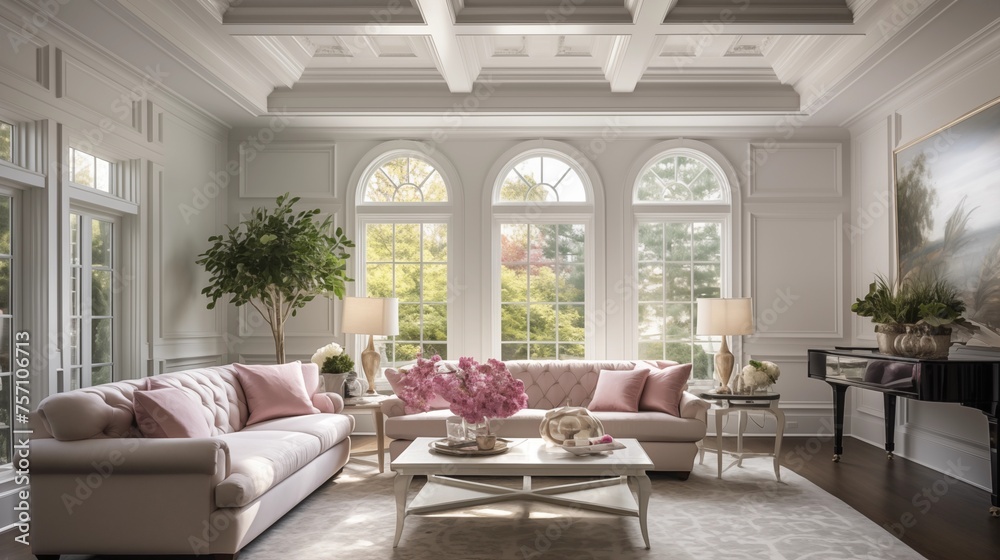 Fototapeta premium Create a statement ceiling with unique molding or trim