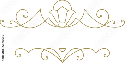 Vintage ornament swirl text divider filigree calligraphic vector illustration