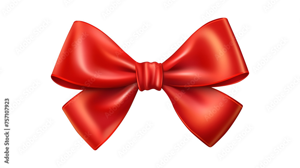 Decorative red bow isolated on transparent background Decorative red bow isolated on transparent background