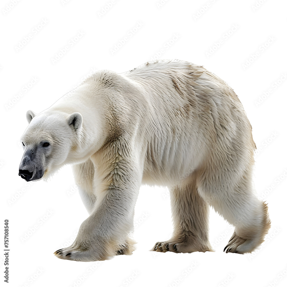 Polar Bear walking Isolated on transparent background Polar Bear walking Isolated on transparent background