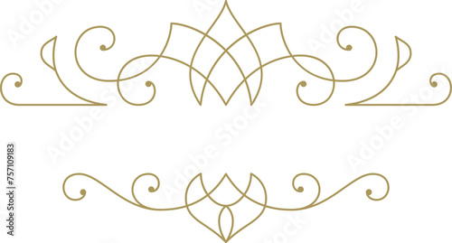 Vintage ornament swirl text divider filigree calligraphic vector illustration