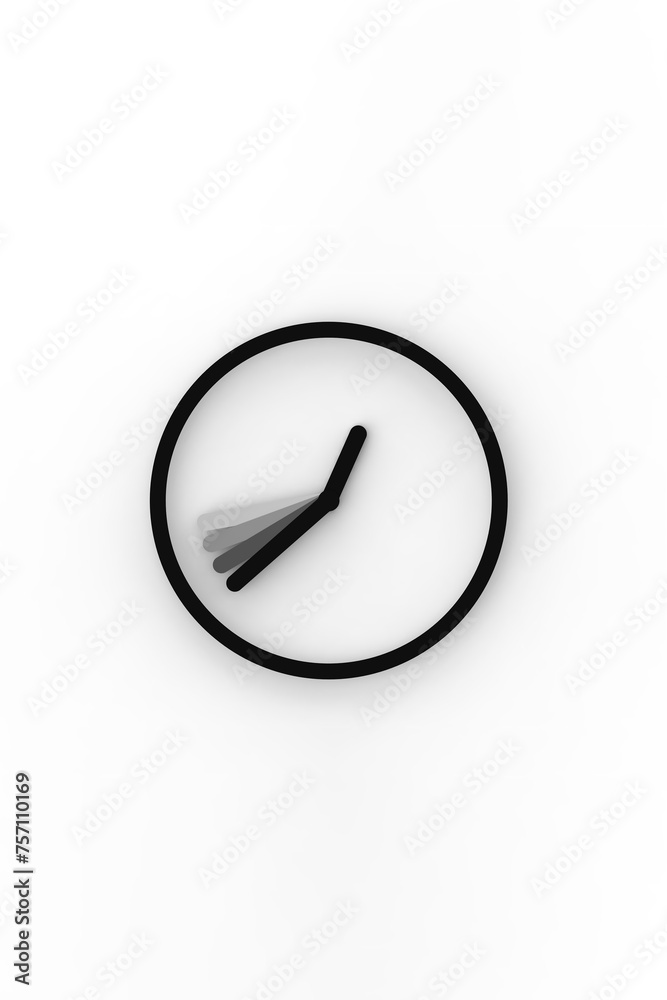 a black watch with a running minute hand on a white background. A symbol of time. 3d image. 3d rendering. Vertical image. a black watch with a running minute hand on a white background. A symbol of time. 3d image. 3d rendering. Vertical image.