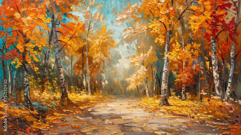painting Alley in the autumn park