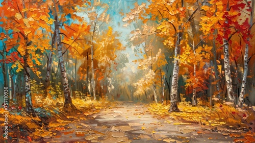 painting Alley in the autumn park