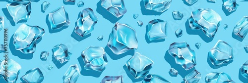 Seamless pattern ice against a solid background