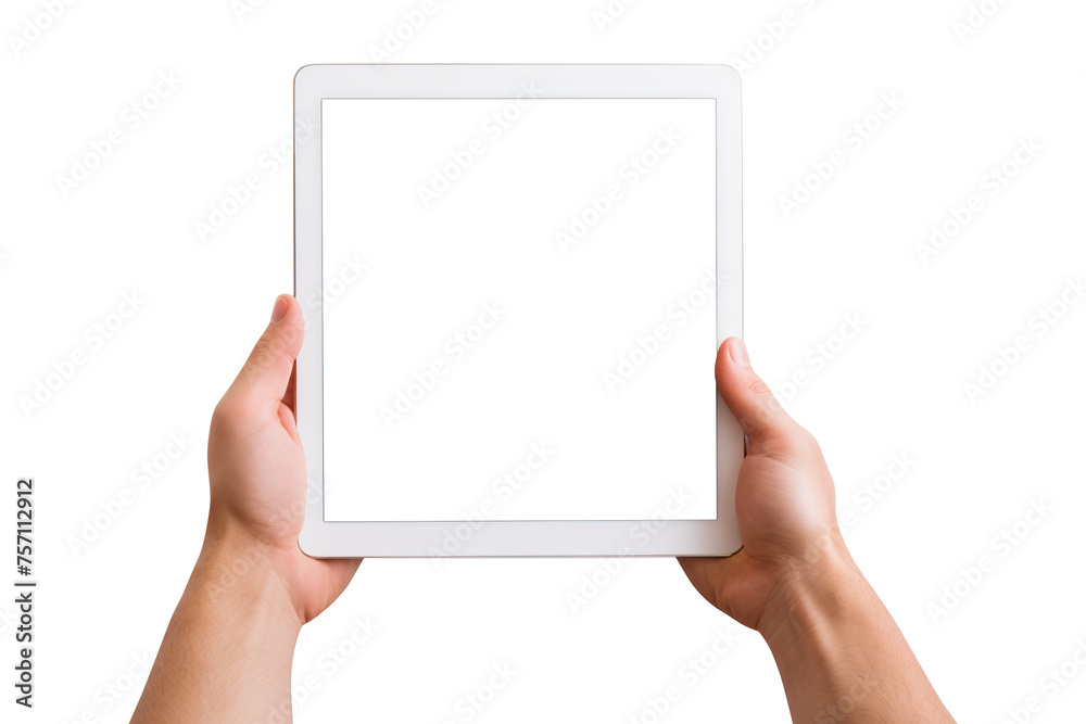 Hand holding tablet isolated on transparent background Remove png, Clipping Path, pen tool Hand holding tablet isolated on transparent background Remove png, Clipping Path, pen tool