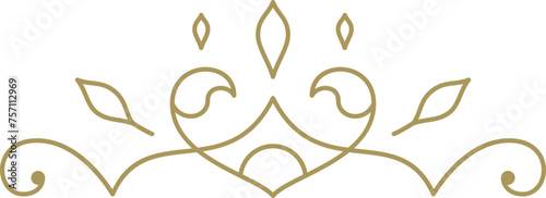 Vintage ornament swirl text divider filigree calligraphic vector illustration