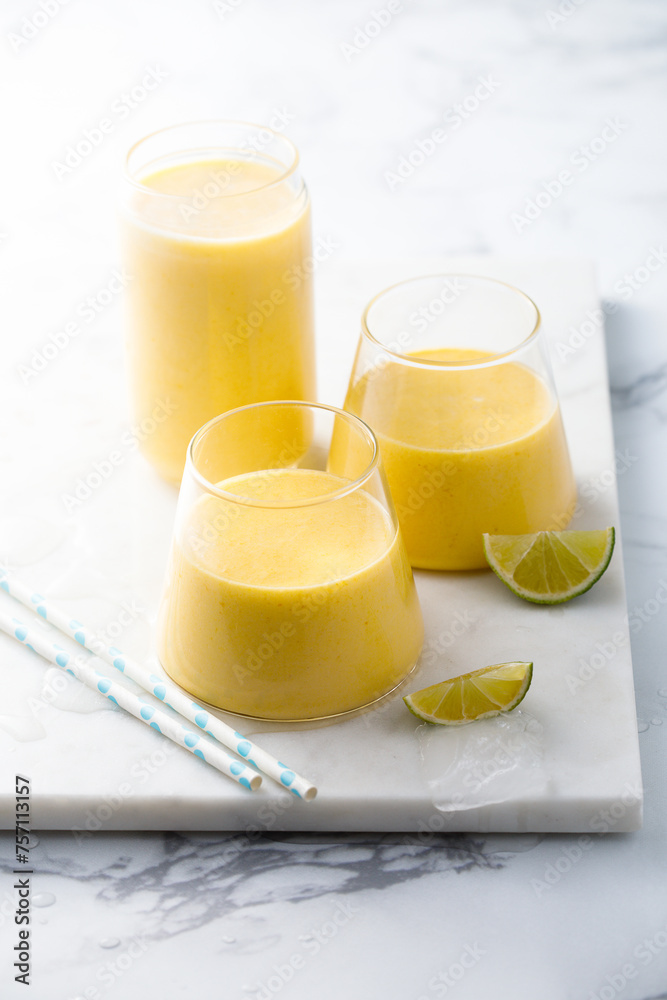 Fototapeta premium Traditional mango lassi with yogurt