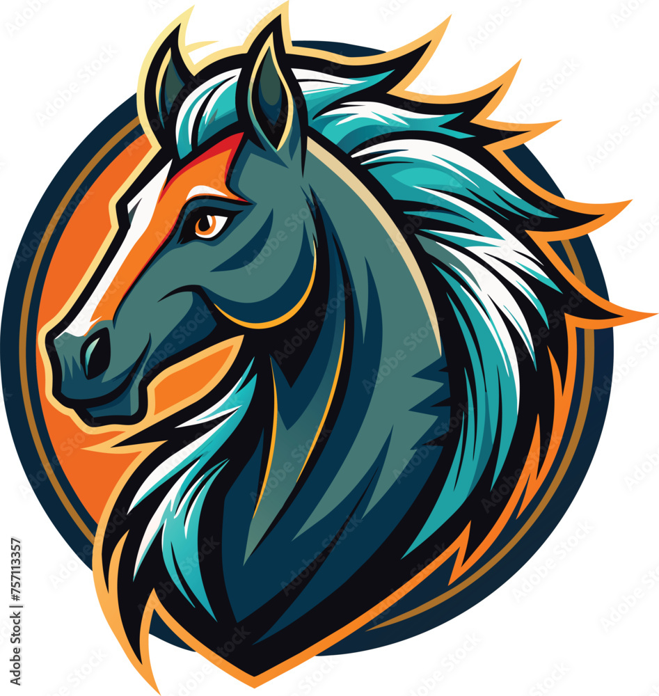 horse head mascot logo vector illustration, Stallion Mascot Esports Vector Illustration, Horse mascot sport logo design