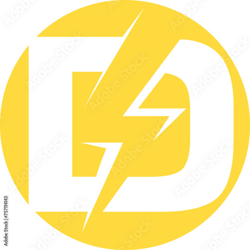alphabet d lightining logo abstract design template