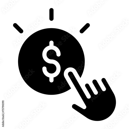 pay per click glyph icon
