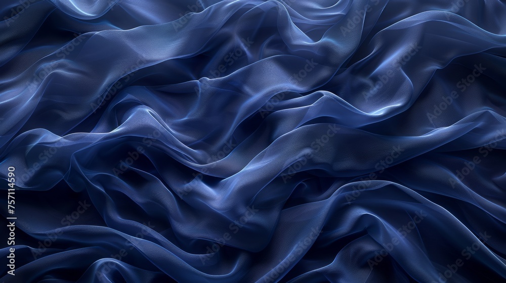 a close up of a blue fabric with a wavy design on it's side and the top of the fabric in the middle of the image. a close up of a blue fabric with a wavy design on it's side and the top of the fabric in the middle of the image.