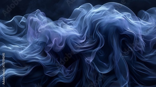 a computer generated image of blue and white swirls on a black background with a dark sky in the background. photo
