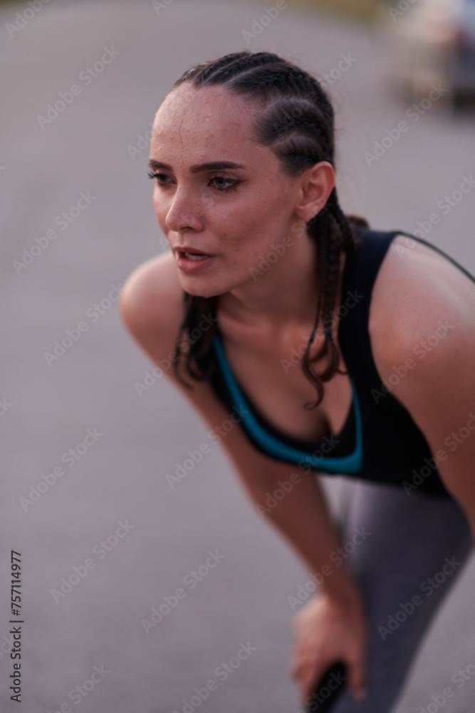 Close-Up Portrait of Determined Athlete Resting After Intense Workout Close-Up Portrait of Determined Athlete Resting After Intense Workout