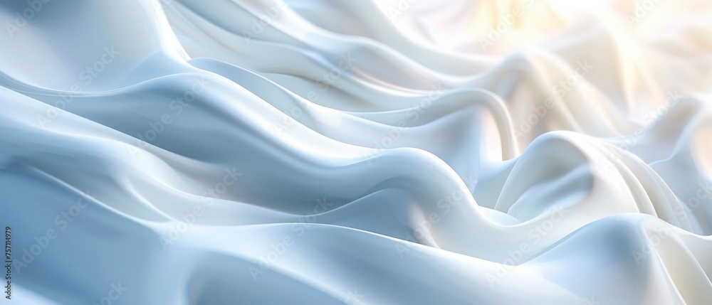 Obraz premium A white abstract background featuring smooth wavy lines creating a dynamic and modern architectural design.Generative AI