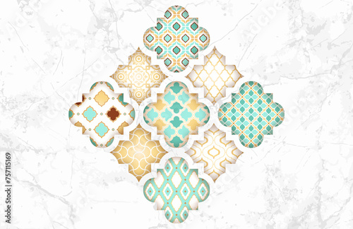 Moroccan poster. Arabic card, background, invitation, postcard. Moroccan tile. Marble. Arabian Ornament. Printable poster. Scrapbooking