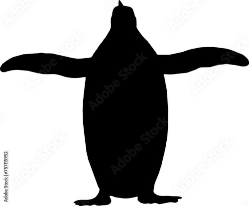 Penguin black vector silhouette