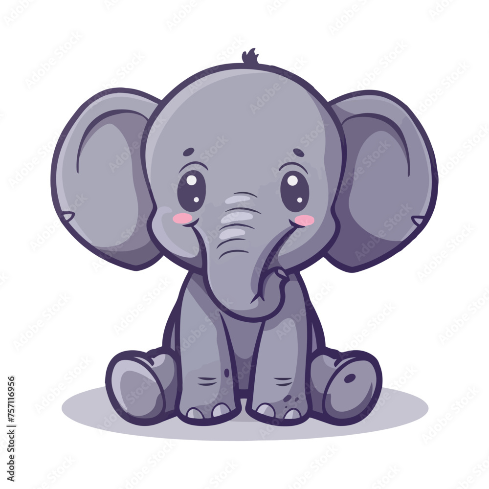 elephant cartoon isolated vector 