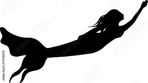 Mermaid black vector silhouette