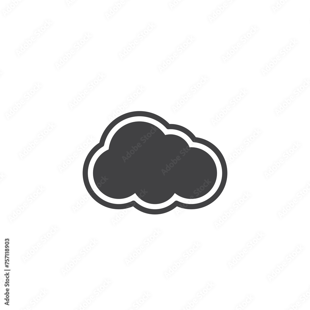 Cloud-shaped sticker or label vector icon