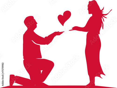 Love Romantic Couple Vector silhouette 