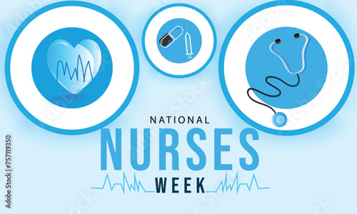 National Nurses Week. background, banner, card, poster, template. Vector illustration.