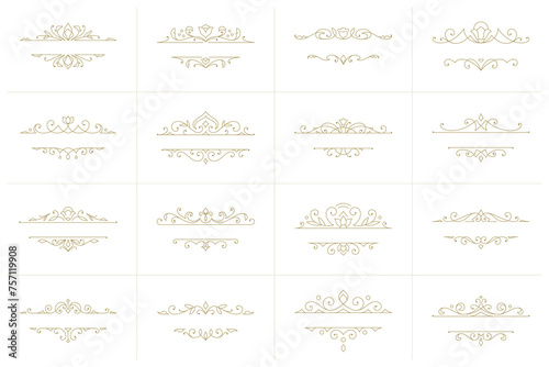 Vintage ornament swirl text dividers filigree calligraphic vector set
