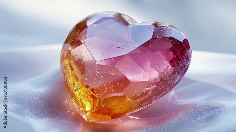 a close up of a heart shaped object on a white surface with a light reflection on the top of it. a close up of a heart shaped object on a white surface with a light reflection on the top of it.