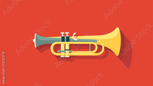 Trumpet or horn flat icon with long shadow flat vector