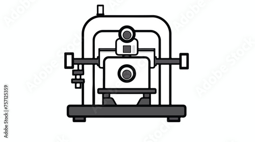 Mammography black line icon. Medical device. 