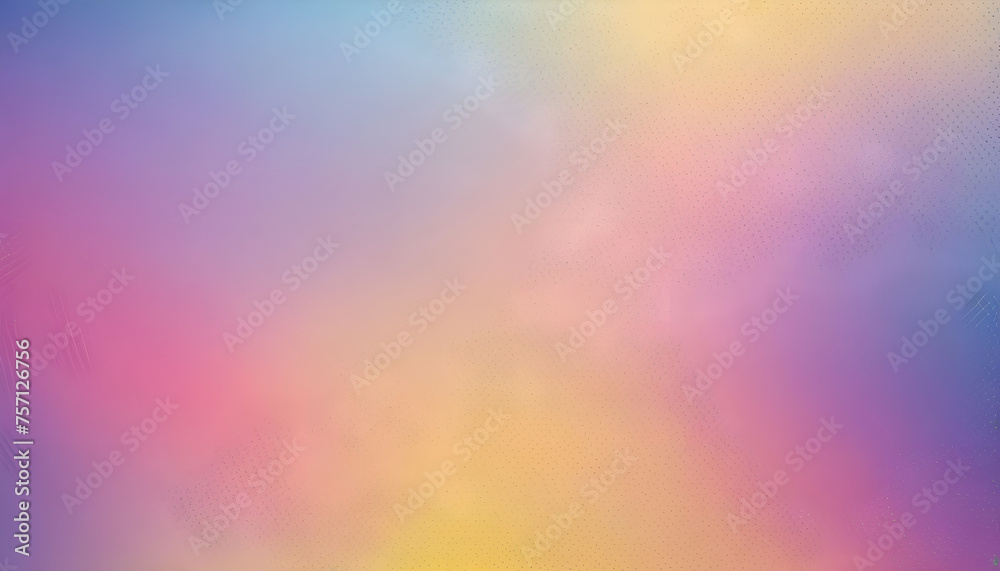Blue pink lilac yellow gradient textured sanded background. Iridescent halftone colors.