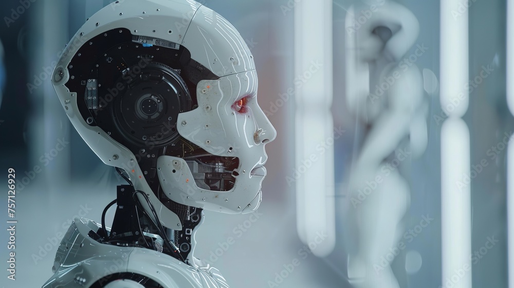 close up of a robot