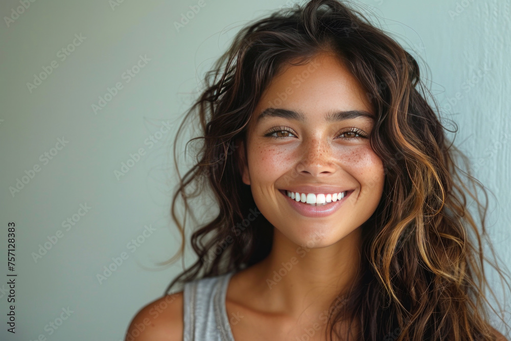 A beautiful asian indian model woman smiling with clean teeth isolated on white background. A beautiful asian indian model woman smiling with clean teeth isolated on white background.