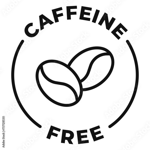Caffeine free icon. No allergen vector illustration for product packaging logo, sign, symbol or emblem isolated.