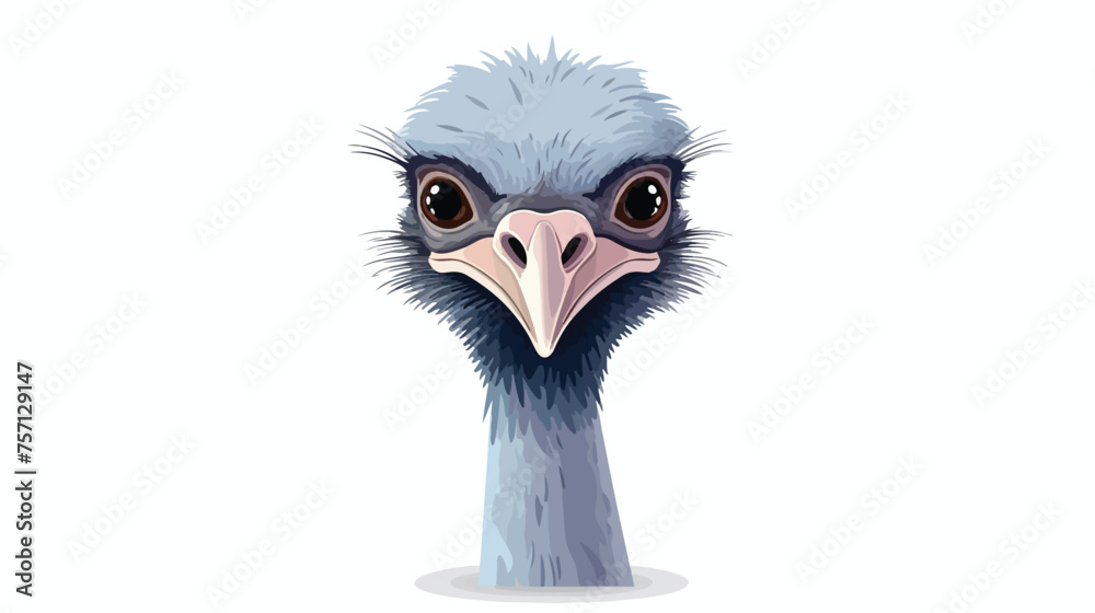 Fototapeta premium Ostrich bird. Vector isolated on the white background