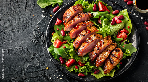 Asian-style tuna steak salad with soya beans and zingy pickled ginger.