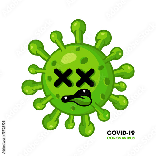 the dead coronavirus emoji isolated on white background.