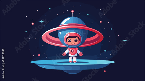 World ufo day illustration with an astronaut celebration