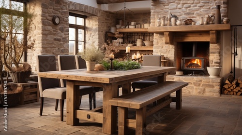 Design a rustic-inspired dining room