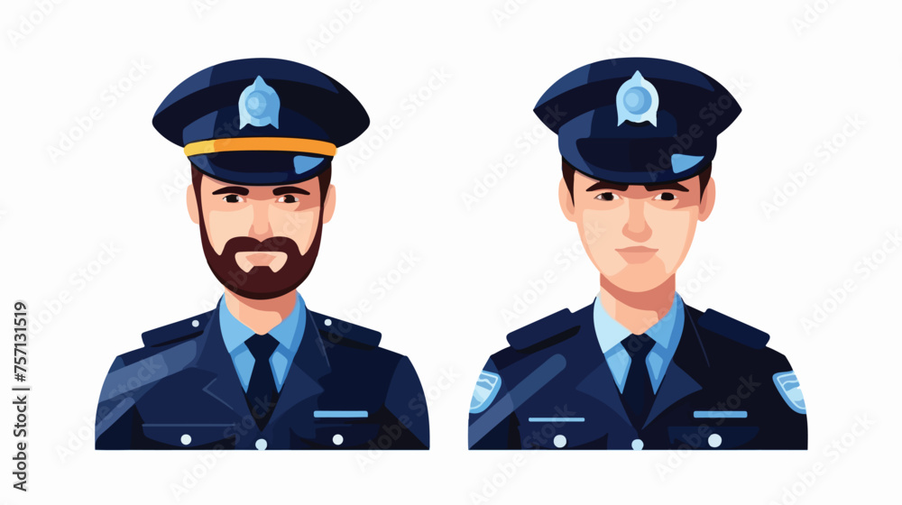 Police officer avatar icon flat vector 